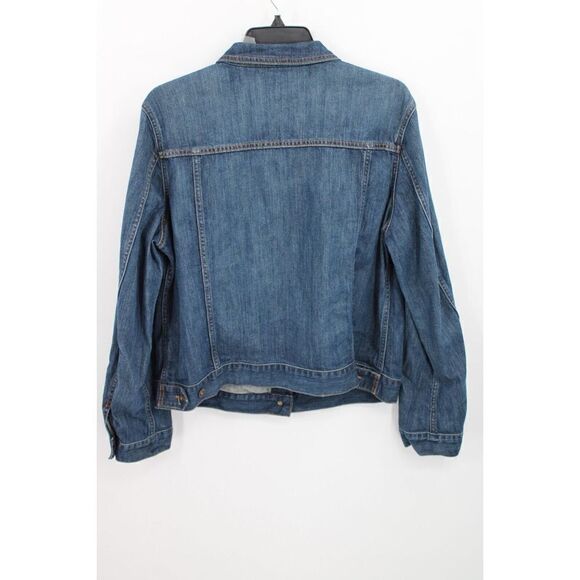 LL Bean Womens Denim Jacket Size L Blue Trucker Jean - Picture 6 of 10